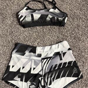 Reebok Monochrome Patterned Activewear Set CrossFit
